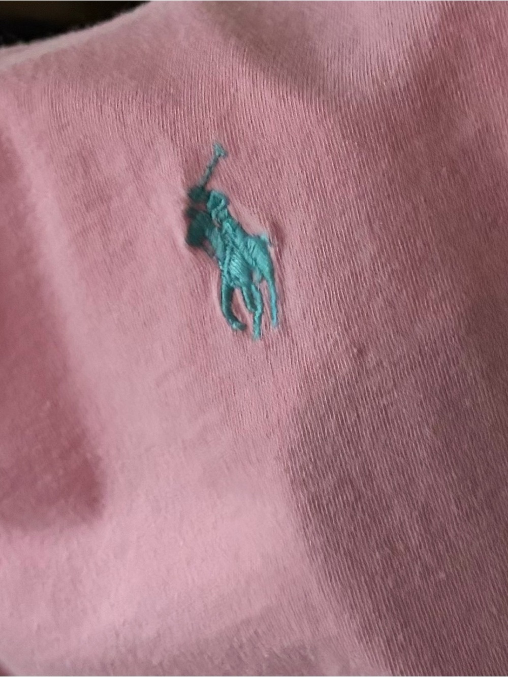 Ralph Lauren Women's Light Pink V-Neck Logo Tee - Picture 3 of 5